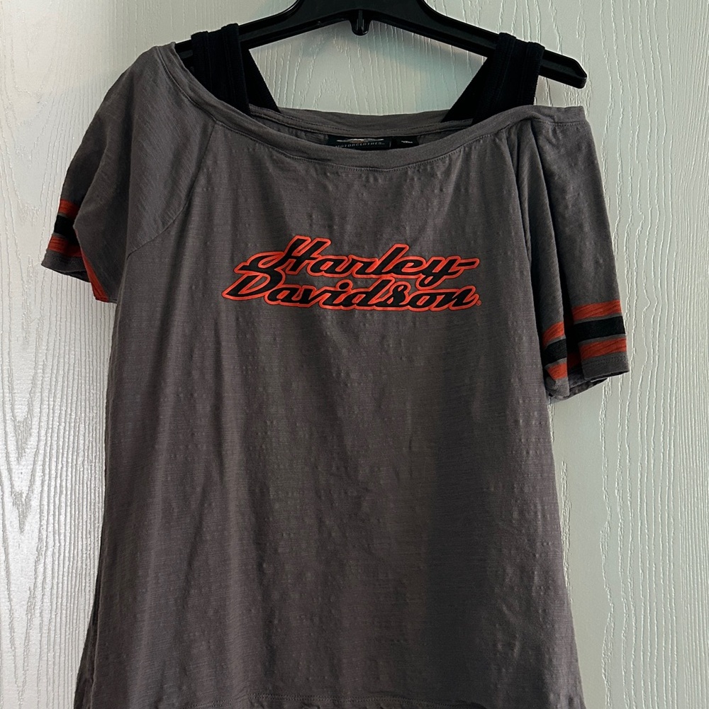 Harley-Davidson Charcoal Tee with Red Accents